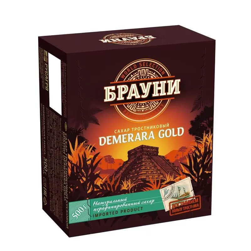 Сахар кусковой Брауни Light Demerara тростниковый 500 г/12