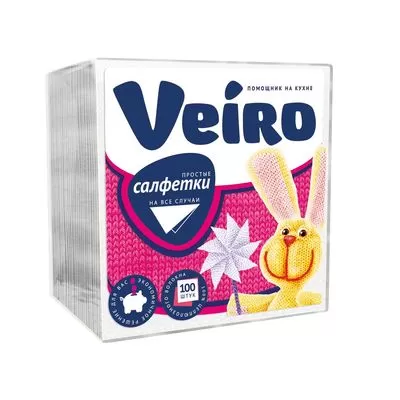 Салфетки 24*24 1 сл 100л/уп белые Вейро (аналог Нега) /45