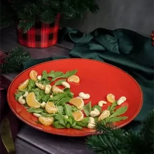 Тарелка 28 см безбортовая фарфор цвет красный Seasons