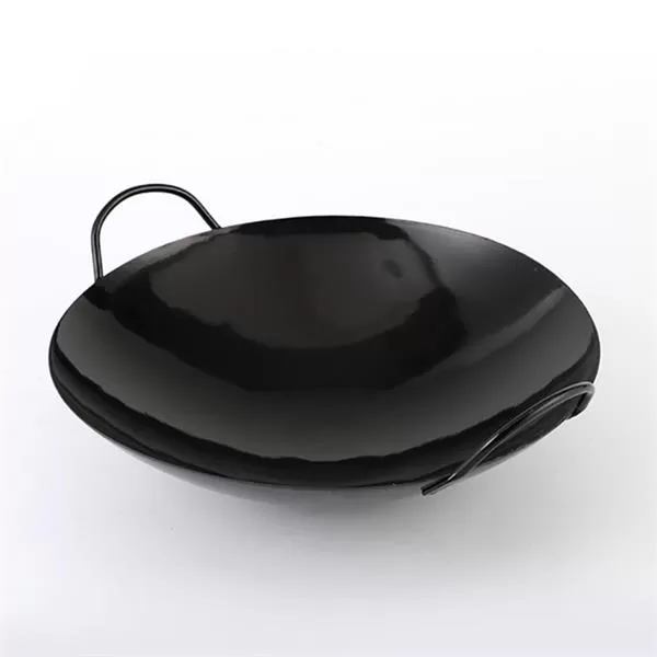 Сковорода Вок (WOK) 30 см с двумя ручками черная сталь P.L. Proff Cuisine