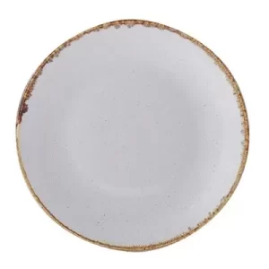 Тарелка 30 см безбортовая фарфор цвет серый Seasons