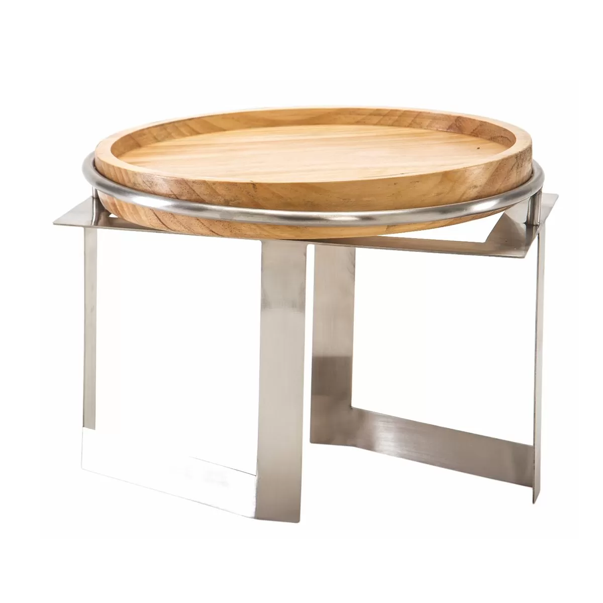 Стойка металлическая для выкладки + блюдо из бука,32*32*18 см,  P.L.—Hotelware