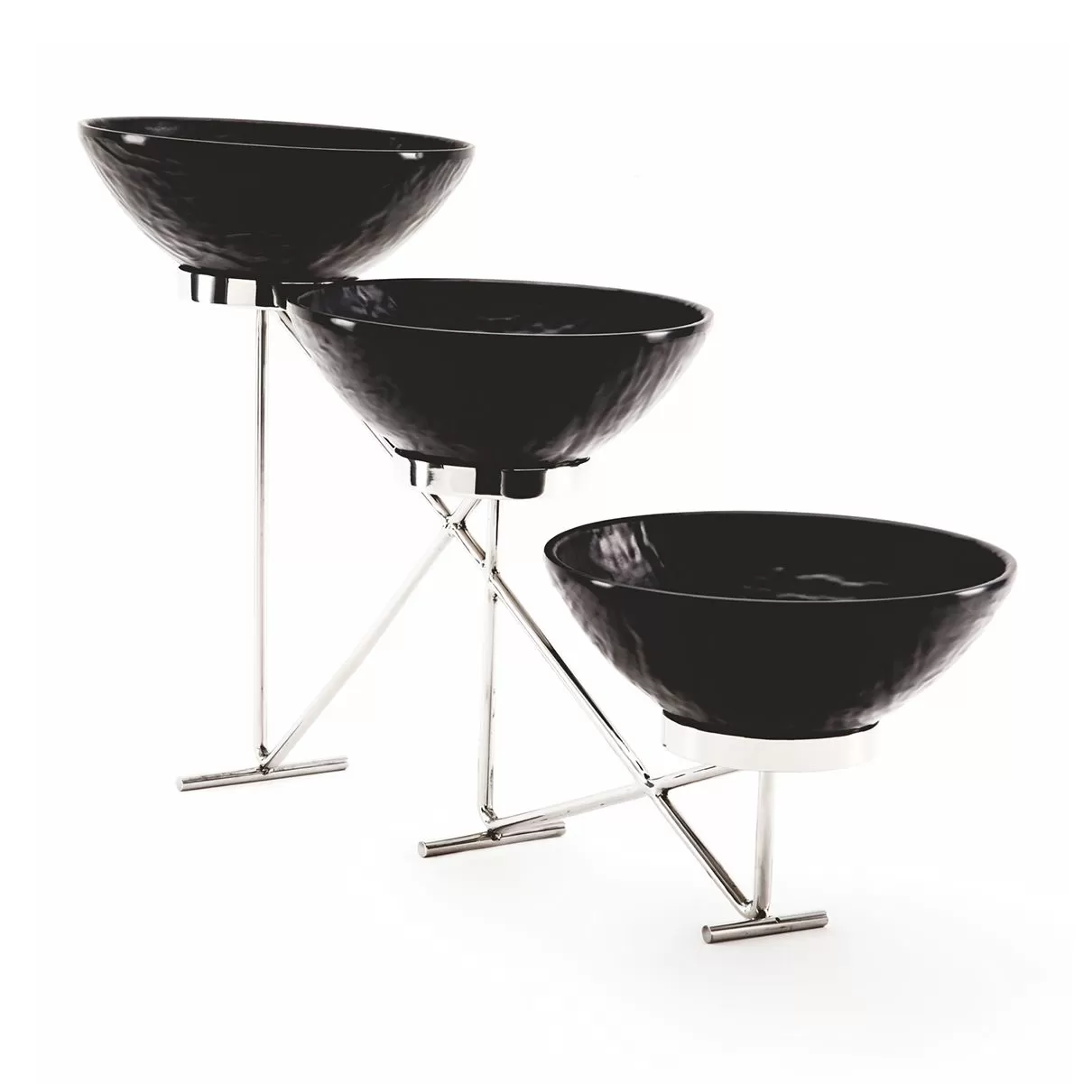 Стойка металлическая для выкладки + три салатника,65*12*33 см,  P.L.—Hotelware
