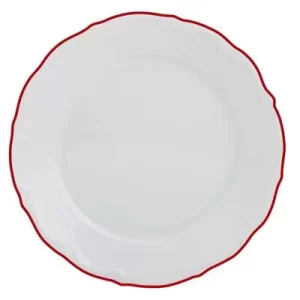 Тарелка мелкая 27 см, кант красный