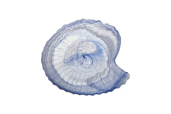Тарелка 31×29 см h 4,2 см, стекло, цвет / декор сине-белый, Seasnail