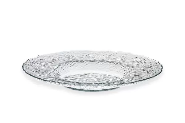 Тарелка d 28 см h 3 см, стекло, прозрачная, Hammered
