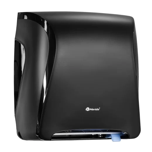 Диспенсер для бумажных полотенец в рулонах MERIDA ONE пластиковый, автоматик, механический, черный