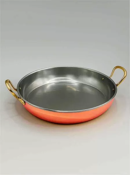 Сковорода 23х4,5 см с двумя ручками «Бином», медная с нержавеющей сталью, полированная