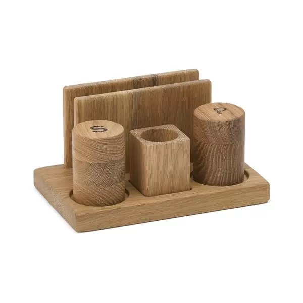 Набор для специй и салфеток дуб выбеленный 19,5х12 см