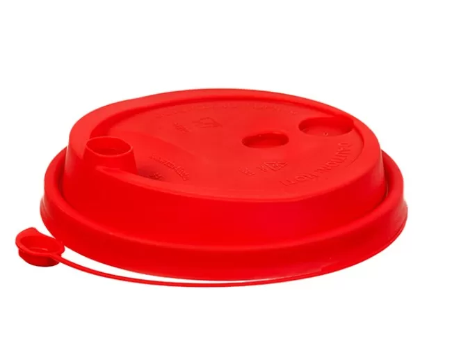 Крышка д/стаканов желтая с питейником и застежкой 90мм 50шт/упак /20