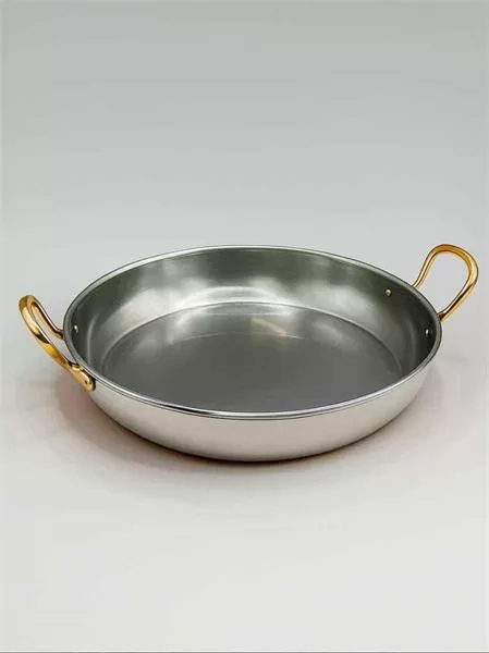 Сковорода 23х4,5 см с двумя ручками «Бином», алюминиевая с нержавеющей сталью