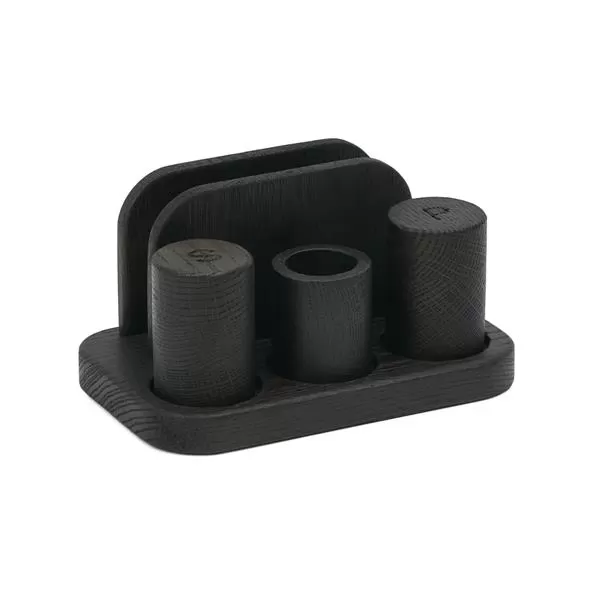 Набор для специй и салфеток дуб черный 19,5х12 см