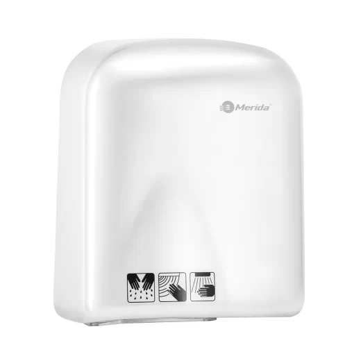 Сушилка для рук MERIDA «Экофлоу» пластиковая, белая, 1650 Вт