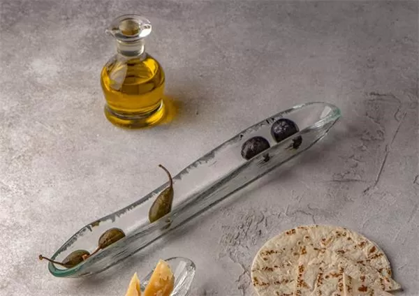 Блюдо 34×4 см h 3,8 см, стекло, прозрачное, Io