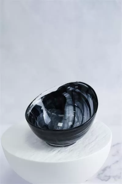 Салатник d 10 см h 7 см, стекло, цвет / декор бело-черный, Hills