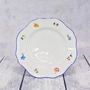Тарелка мелкая d 25,5 см h 2,2 см, фарфор, Grazia с деколью Цветы