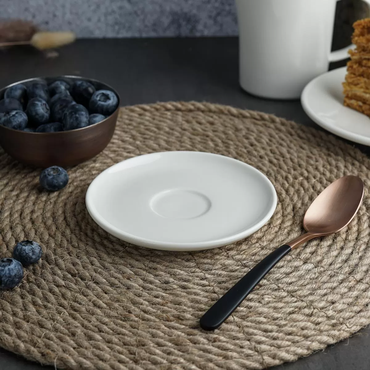 Блюдце для кофейной чашки d=12,5см, фарфор "NOBLE" серия "Fine Plus"