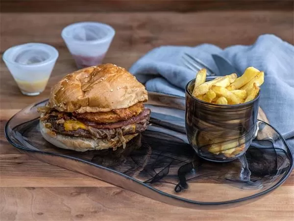 Блюдо овальное 35,2×19,7 см h 3,2 см, стекло, цвет / декор бело-черный, Atlas