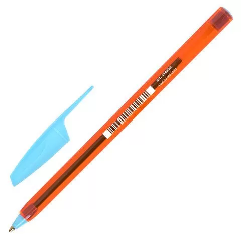 Ручка шариковая BRAUBERG X-30 ORANGE, СИНЯЯ, мягкое письмо, узел 1мм, линия 0,5мм/50